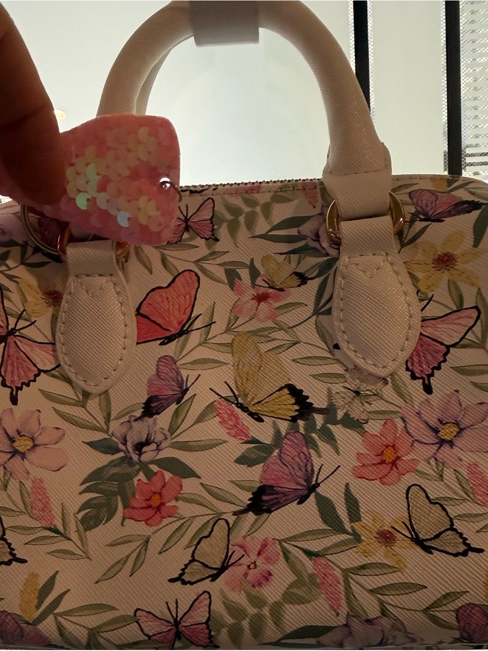 Call It Spring White Floral Butterfly Mini Satchel